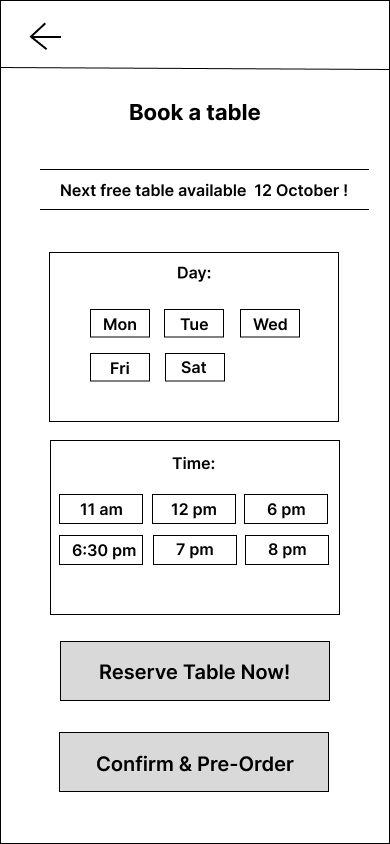 Before: date selection with weekday buttons only