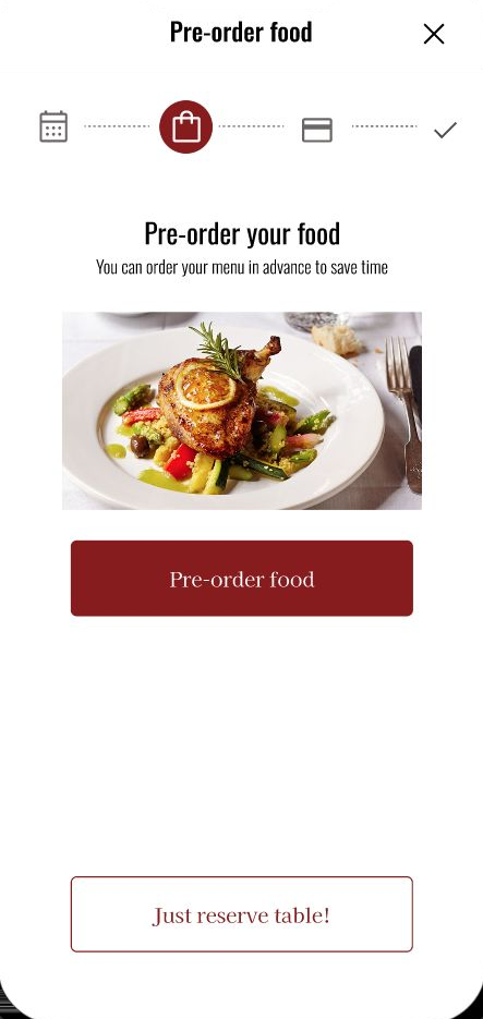 Pre-order food: order your meal in advance