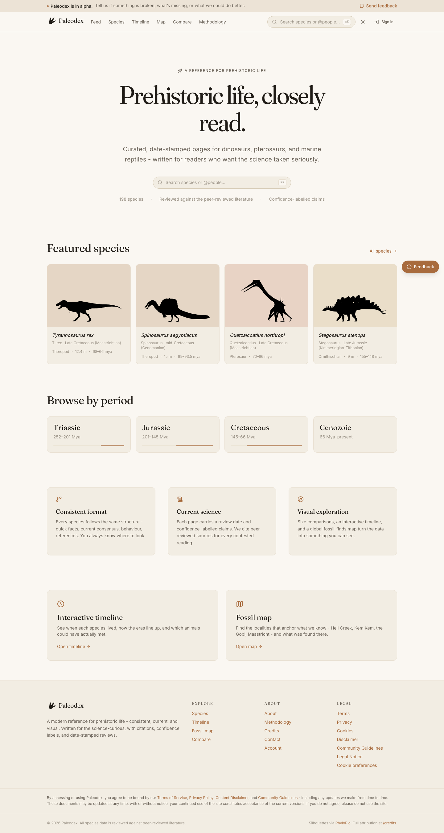 Paleodex website