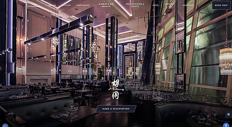 Hutong NYC, dark, gold-lit interior