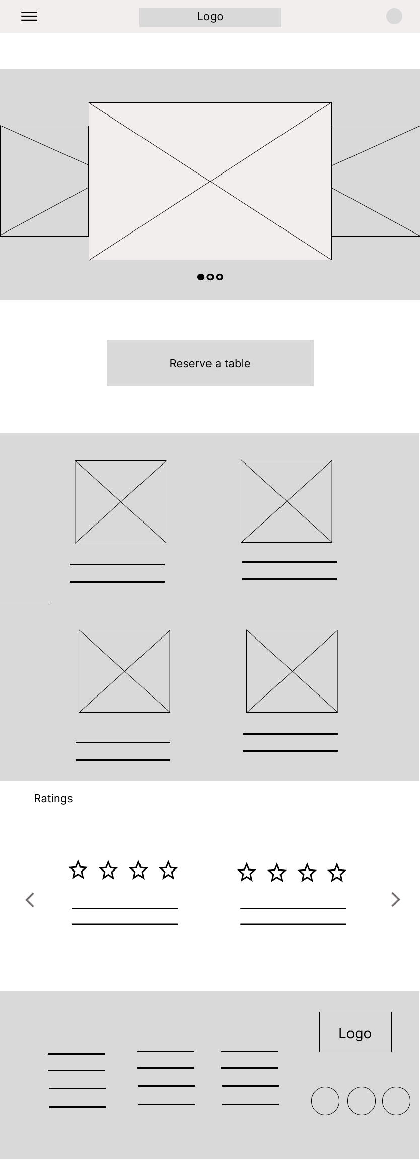 Wireframe v1, tablet