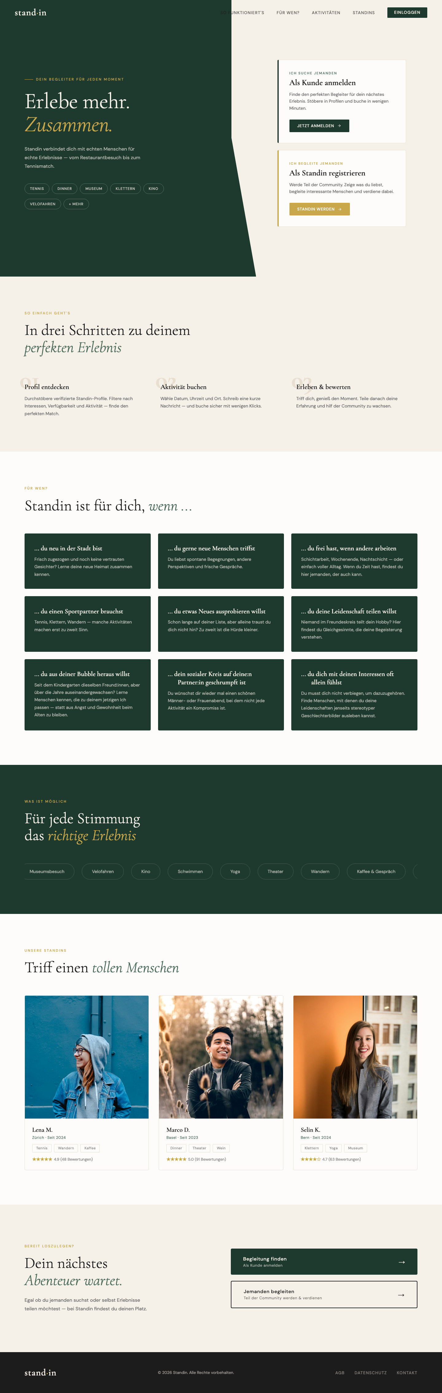 Standin website